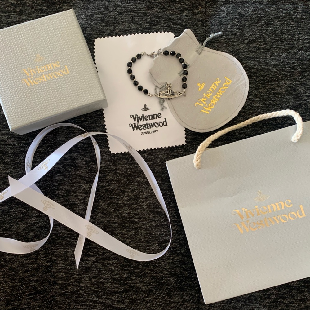 Vivienne Westwood Silver and Black Bracelet